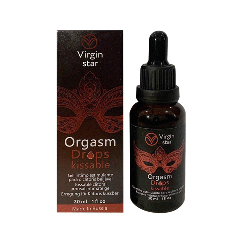 Gel bôi trơn kích thích và tăng khoái cảm nữ - Virgin Star Orgasm Drops Kissable - Chai 30ml