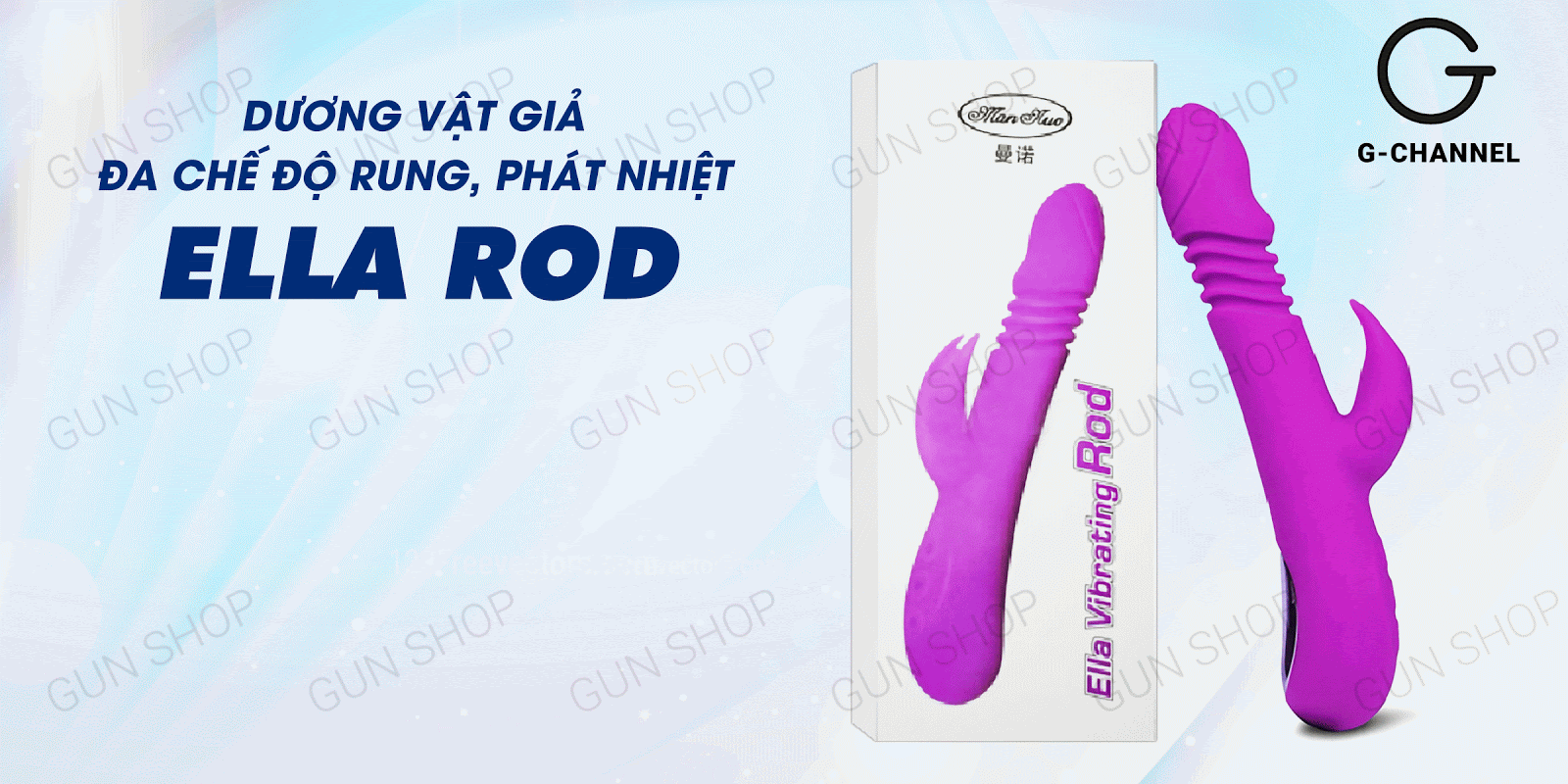 Dương vật giả đa chế độ rung, phát nhiệt - Ella Rod