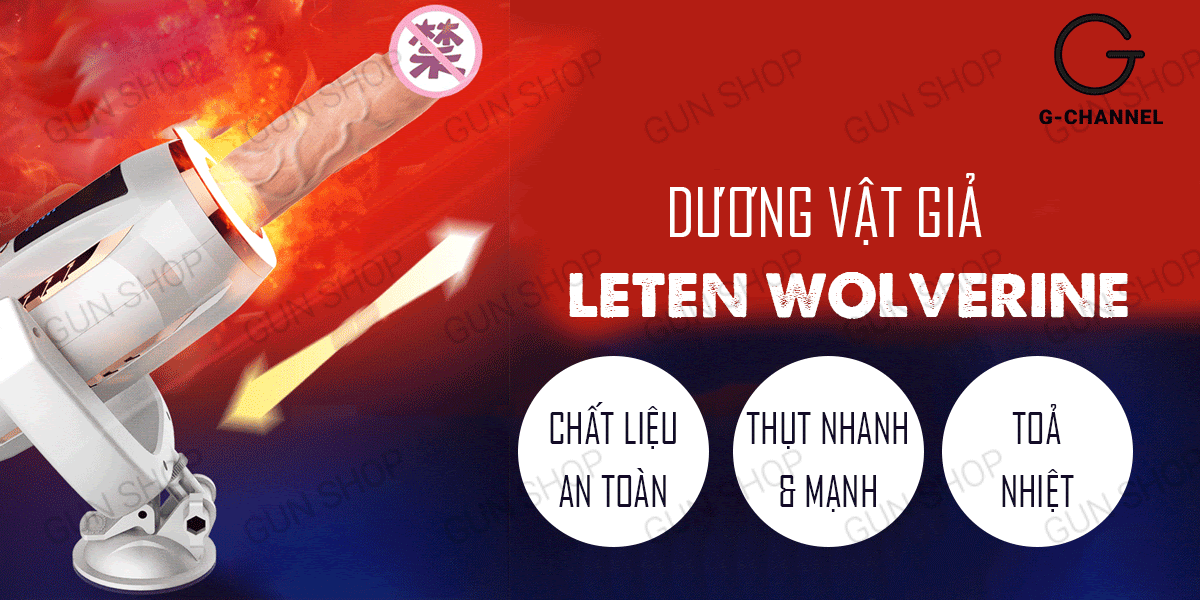 Dương vật giả cao cấp dính tường Leten Wolverine thụt tự động mạnh mẽ đa tần số