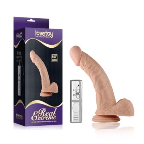 Dương vật giả cao cấp 3 cường độ rung dính tường 21.5cm - Lovetoy Real Extreme Real 8.5