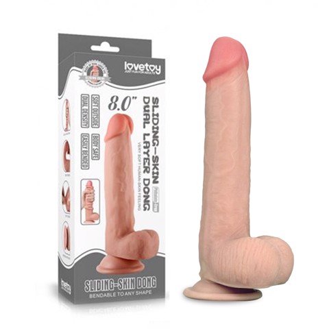 Dương vật giả dính tường siêu mềm skin Dong 8.0 - Lovetoy Sliding