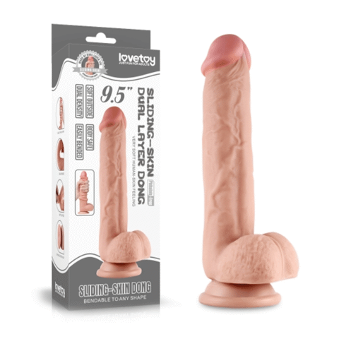 Dương vật giả dính tường siêu mềm skin Dong 9.5 - Lovetoy Sliding