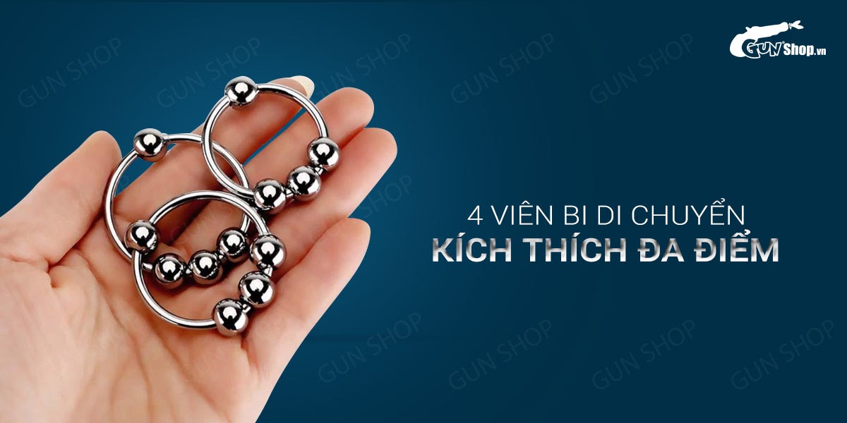 vòng đeo dương vật inox 4 bi