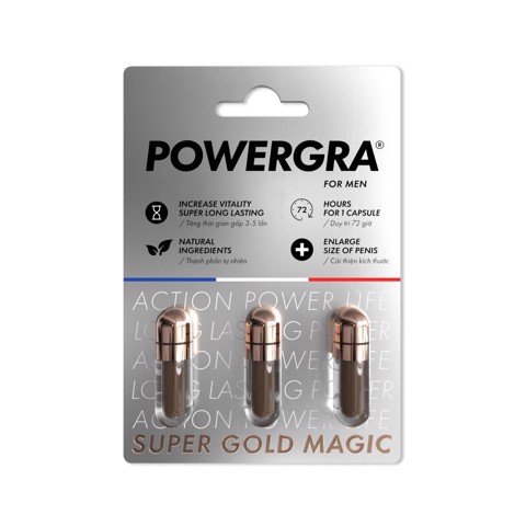 Viên uống tăng kích thước kéo dài thời gian Powergra For Men  - Vỉ 3 viên