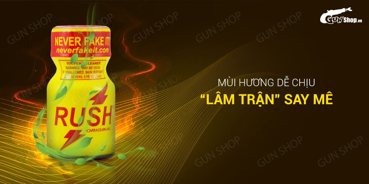 Chai hít tăng khoái cảm Popper Rush Original Yellow - Chai 10ml