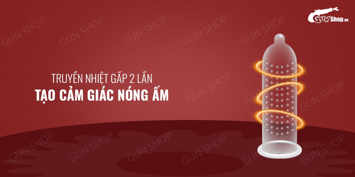 Bao cao su OLO 0.01 Large Bump Stimulation - Siêu mỏng, nóng ấm, hương vani - Hộp 10 cái