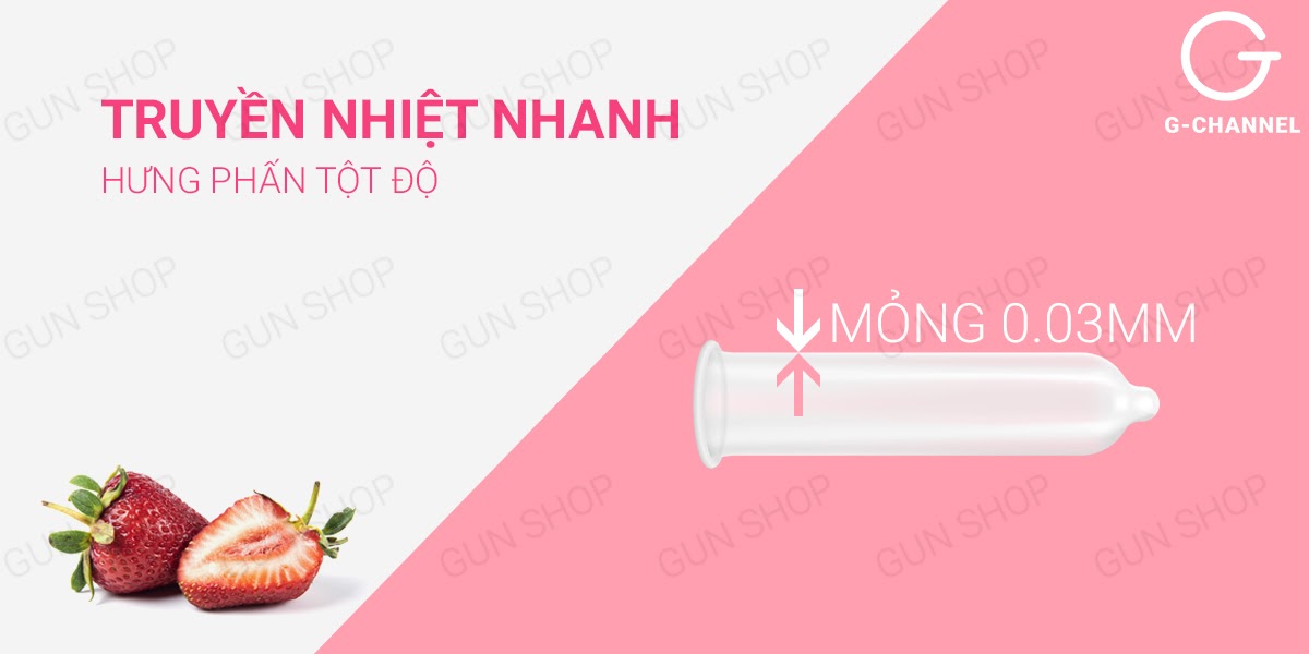 Bao cao su Nhật Bản Nakanishi – hương dâu quyến rũ, ngây ngất