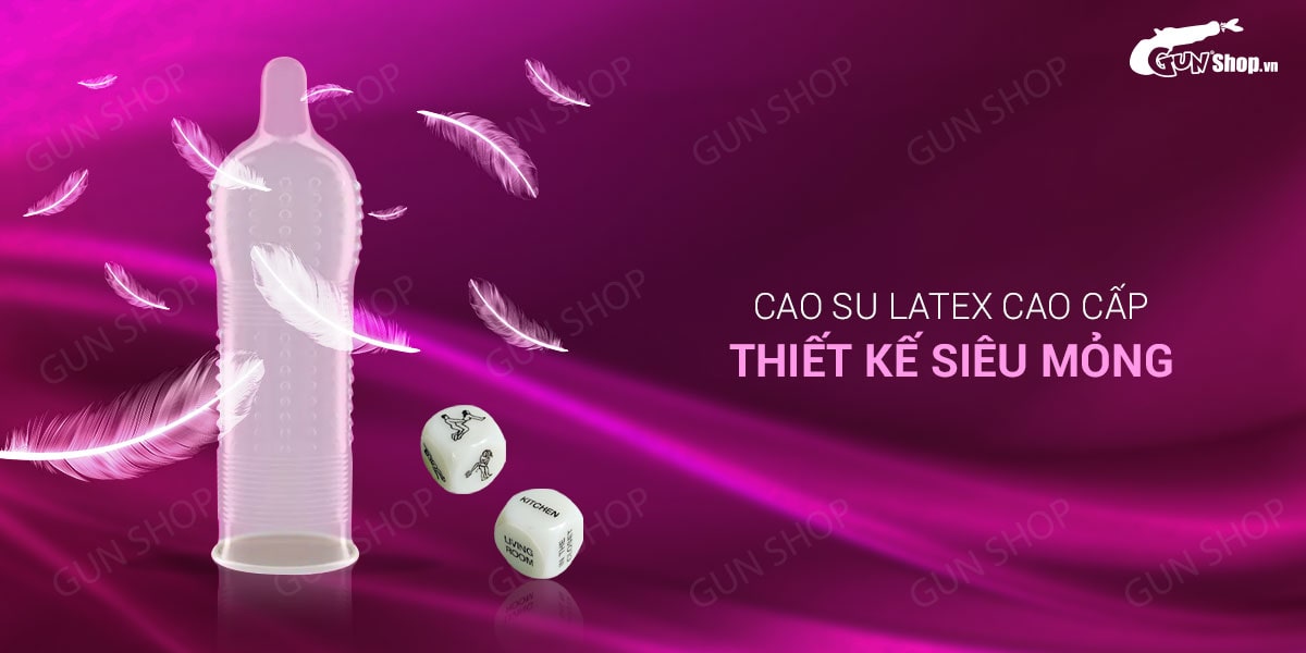 Bao cao su SO 3 in 1 - Siêu mỏng gân và điểm nổi - Hộp 12 cái