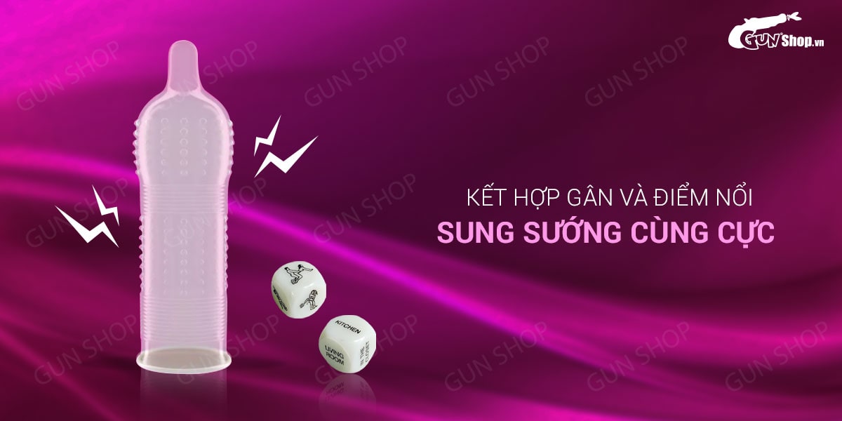 Bao cao su SO 3 in 1 - Siêu mỏng gân và điểm nổi - Hộp 12 cái