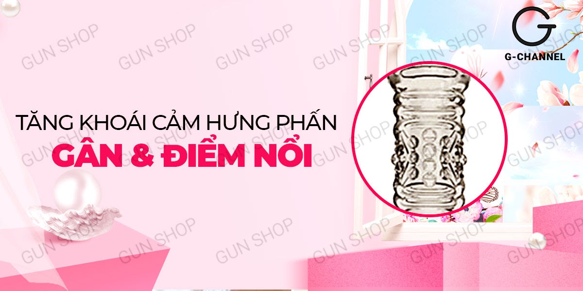 Bao cao su đôn dên tăng kích thước Aichao - Gân và điểm nổi (Hộp màu xanh)
