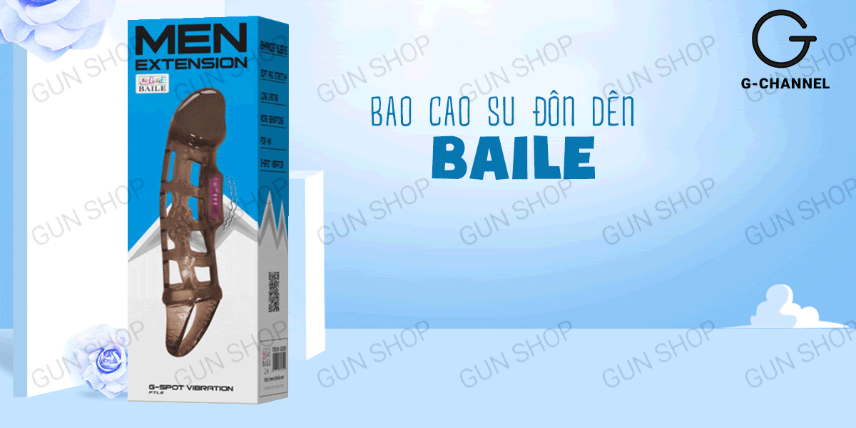 Bao cao su đôn dên HongKong Baile lưới dây đeo có rung