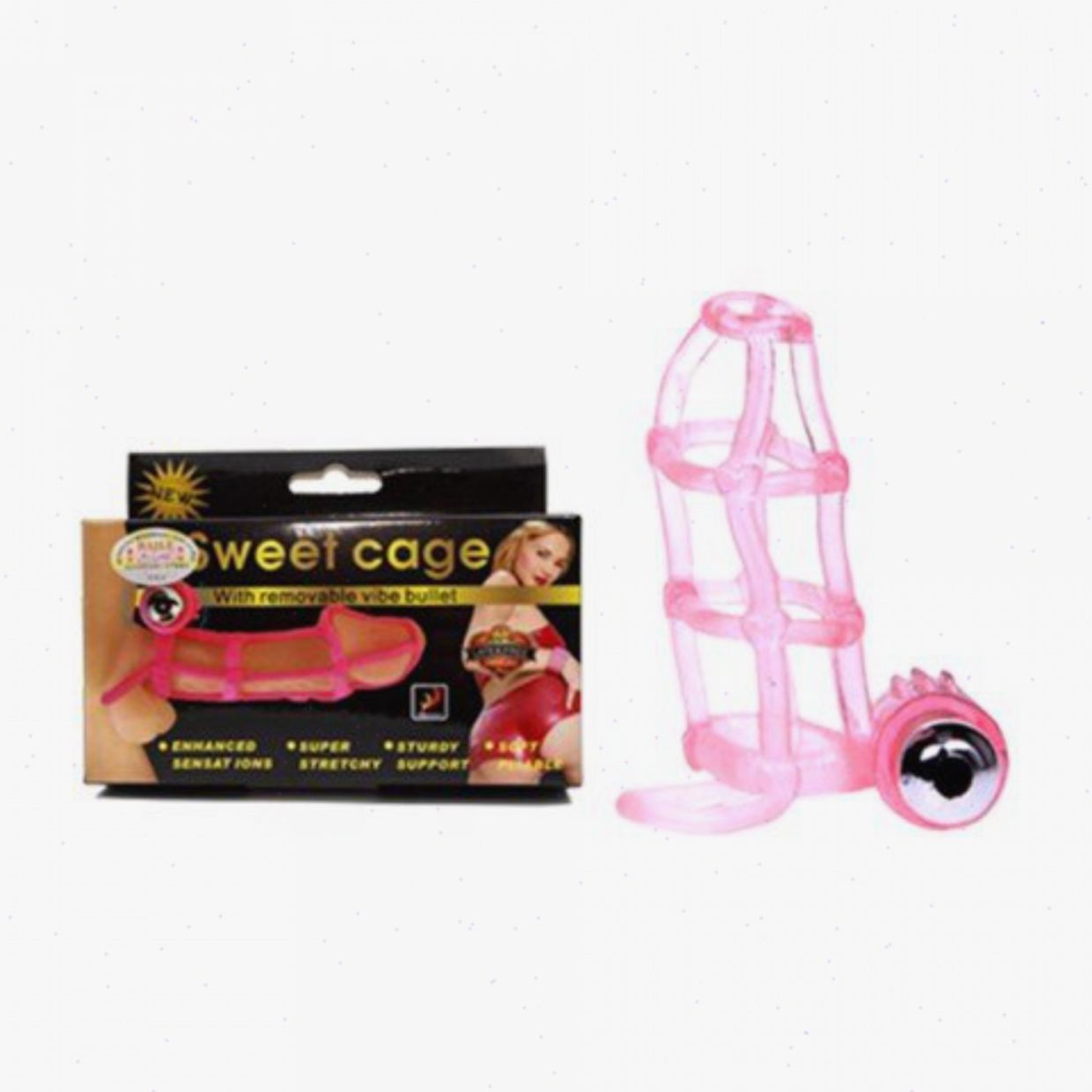 Bao cao su đôn dên lưới rung Sweet Case tăng khoái cảm đôi 