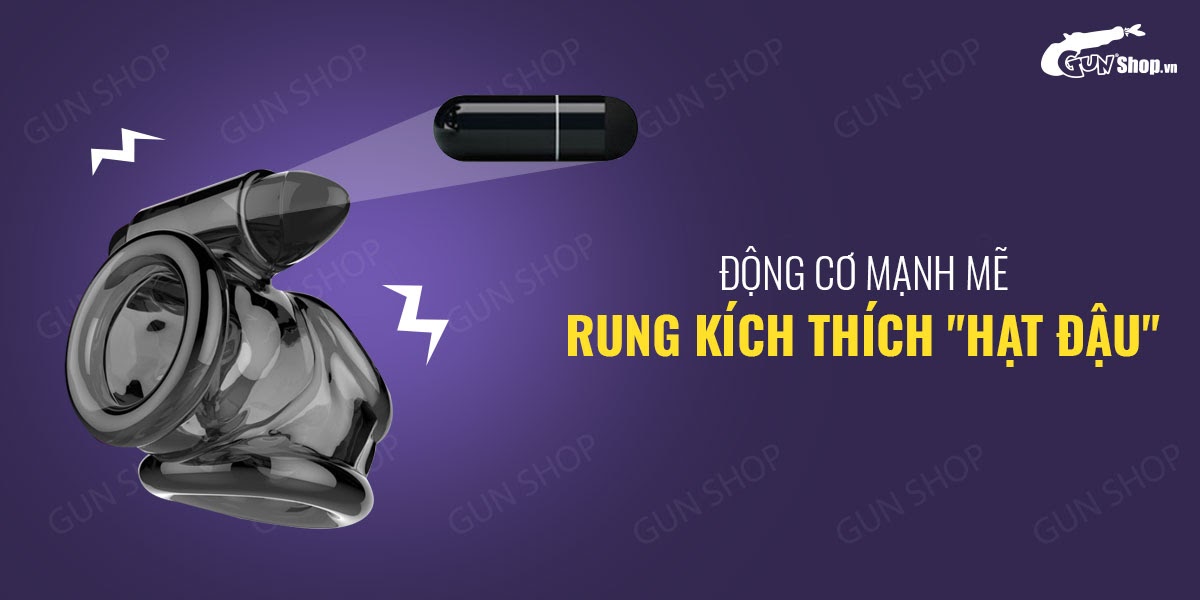 Bao cao su đôn dên tăng kích thước đeo gốc dương vật Cock Sleeves - Rung mạnh