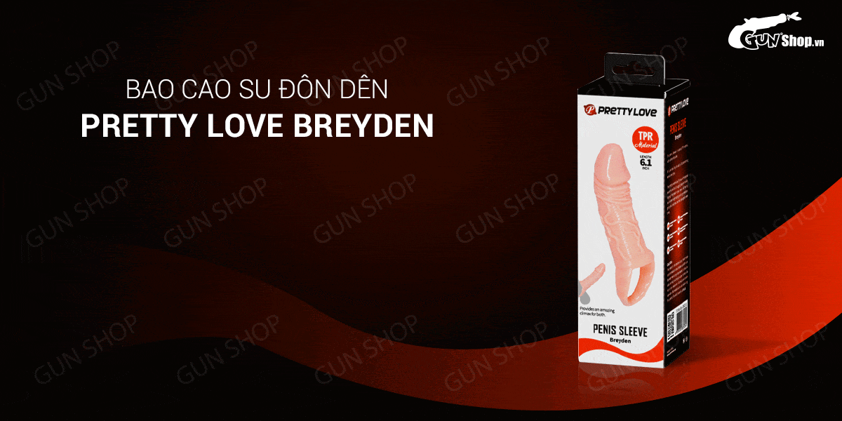 Bao cao su đôn dên tăng kích thước Pretty Love Breyden - Dây đeo, 6.1