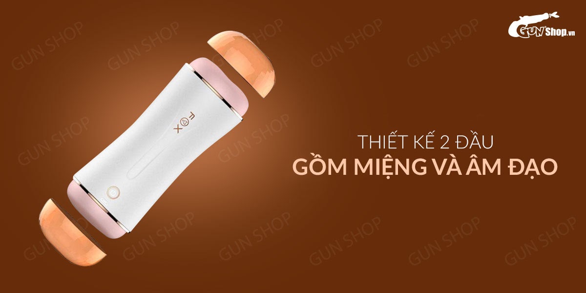 Âm đạo giả 2 đầu rung và rên, dùng sạc - Fox Honour VS2