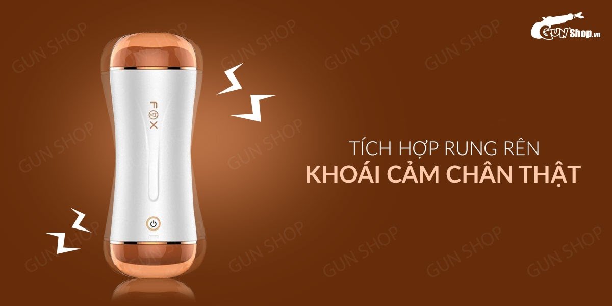 Âm đạo giả 2 đầu rung và rên, dùng sạc - Fox Honour VS2