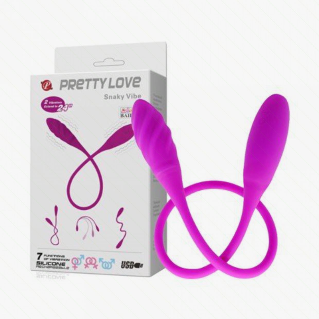 Trứng rung 2 đầu 7 chế độ sạc - Pretty Love Snaky Vibe cao cấp 
