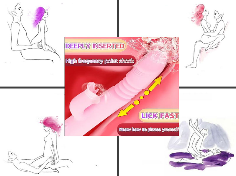 Dương Vật Giả Cầm Tay Masturbator Rung Nhiệt Liếm